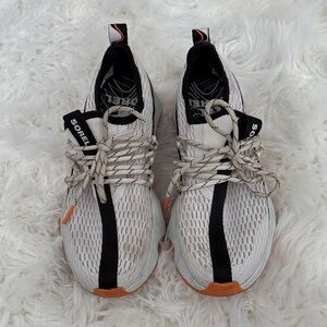Sorel Mesh Sneakers in White and Black with Orange Details